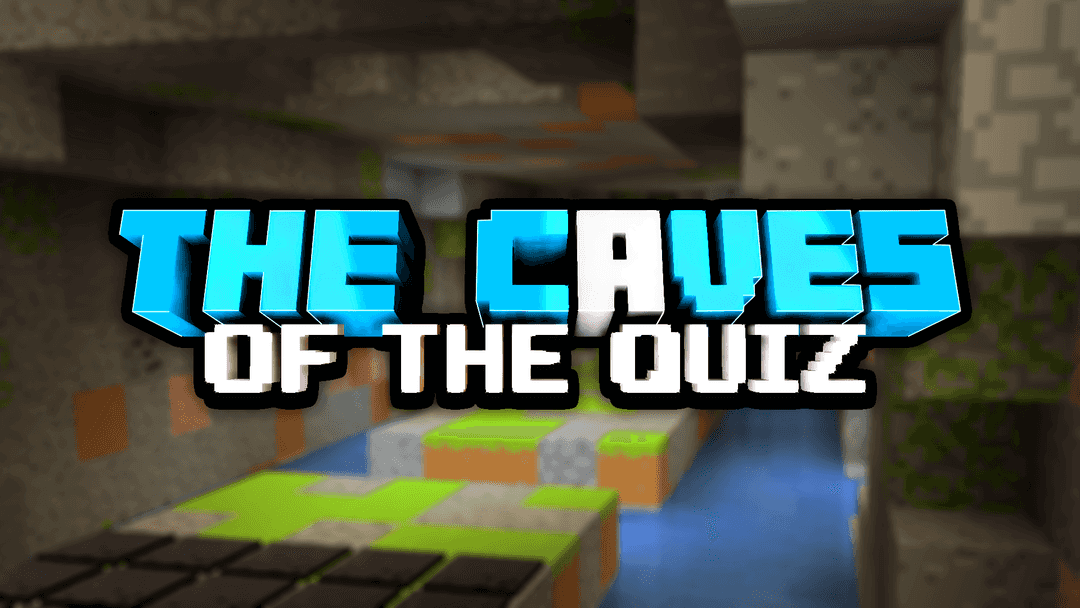 The logo for The Caves of The Quiz: Season 1, a Minecraft map for 1.18.2 by TheHappywheels1 on MCCreations