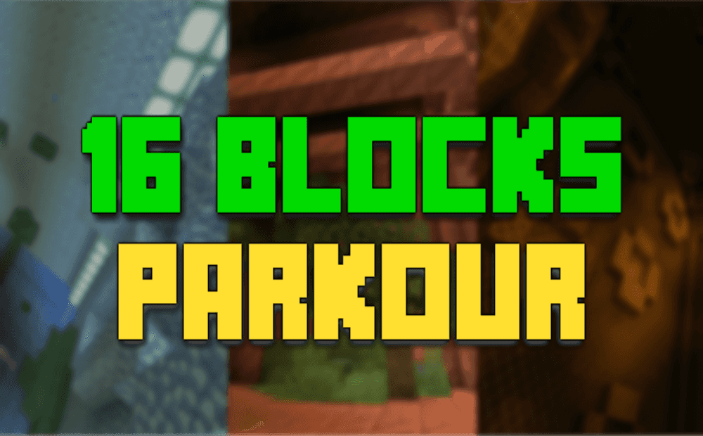 The logo for 16 Blocks Parkour, a Minecraft map for 1.17+ by SeriousCraft on MCCreations