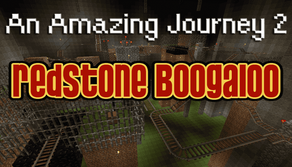 The logo for An Amazing Journey 2: Redstone Boogaloo, a Minecraft map for 1.12.2 by TheZaius on MCCreations