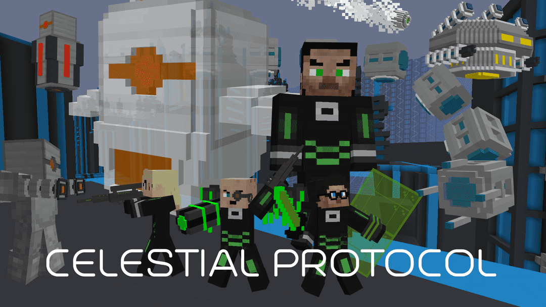 The logo for Celestial Protocol, a Minecraft map for 1.19.3 by Cavinator1 on MCCreations