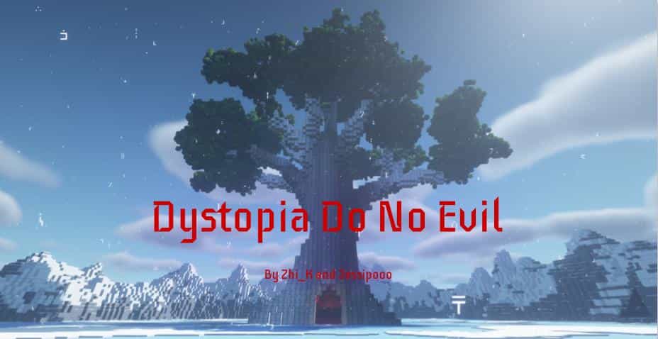 The logo for Dystopia: Do No Evil, a Minecraft map for 1.16.5 by Zhi_K on MCCreations