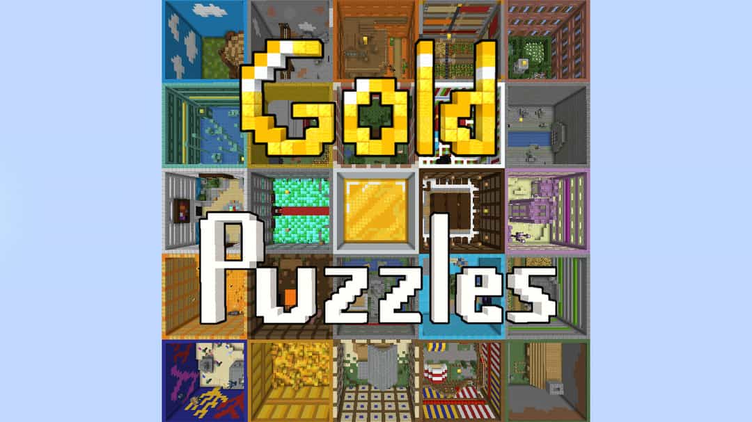 The logo for Gold Puzzles, a Minecraft map for 1.15.2 by FatalVortex on MCCreations