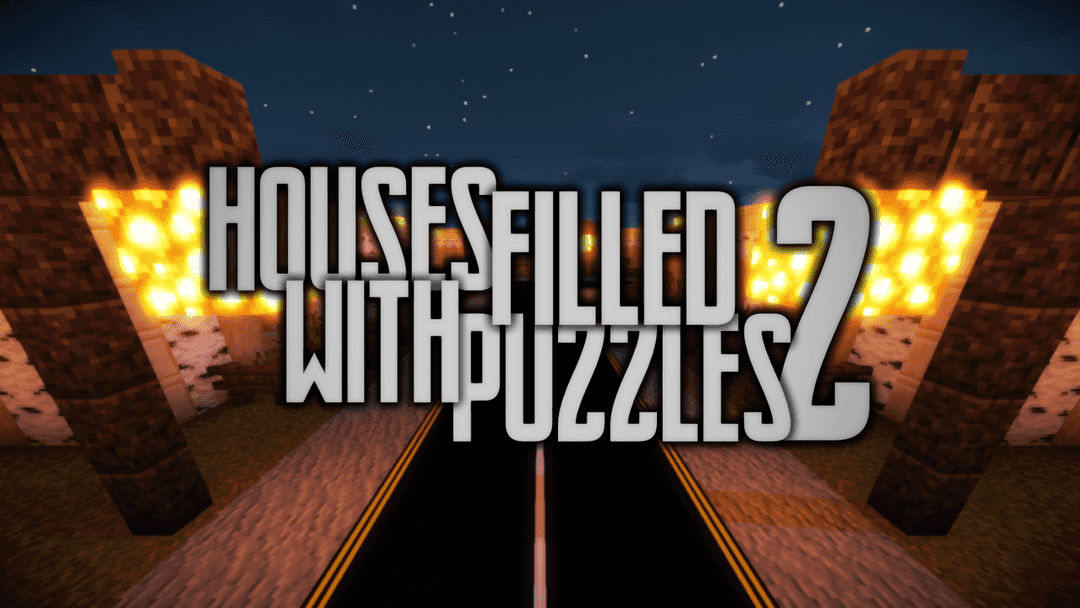 The logo for Houses Filled With Puzzles 2, a Minecraft map for 1.16.4 by Aandeel Maps on MCCreations