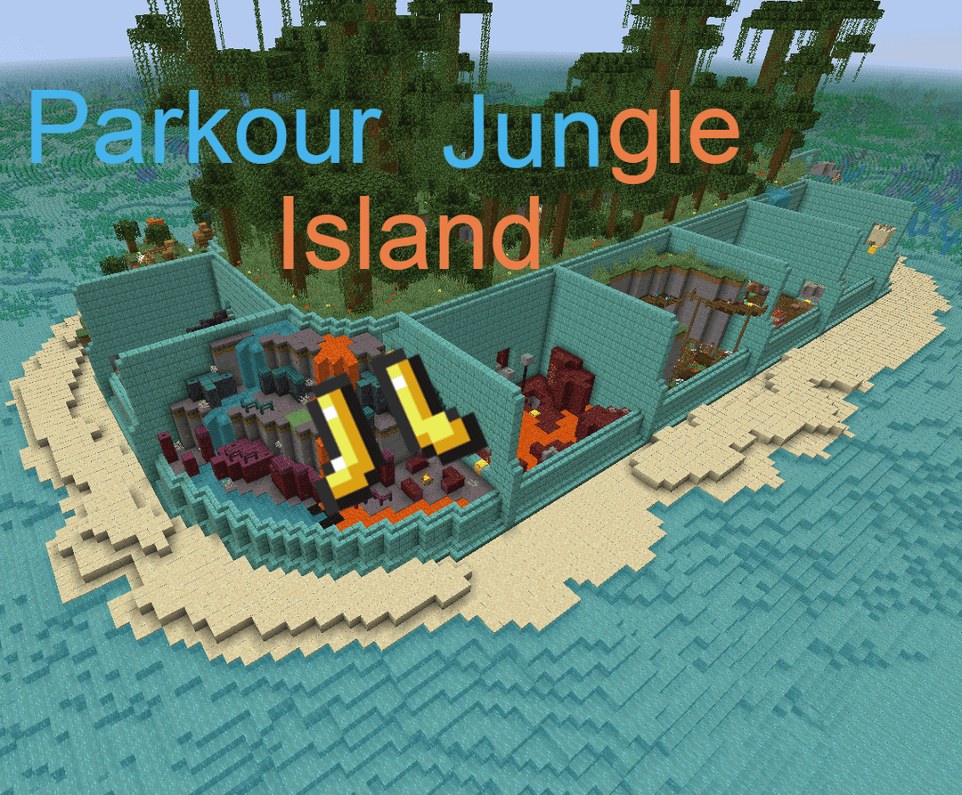 The logo for Parkour Jungle Island, a Minecraft map for 1.16.3 by Zombie1111 on MCCreations