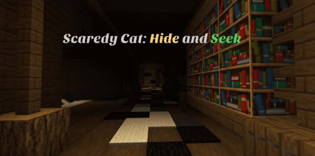 MCCreations의 Hygea Creations가 만든 마인크래프트 1.14.4용 마인크래프트 map Scaredy Cat: Hide and Seek의 로고