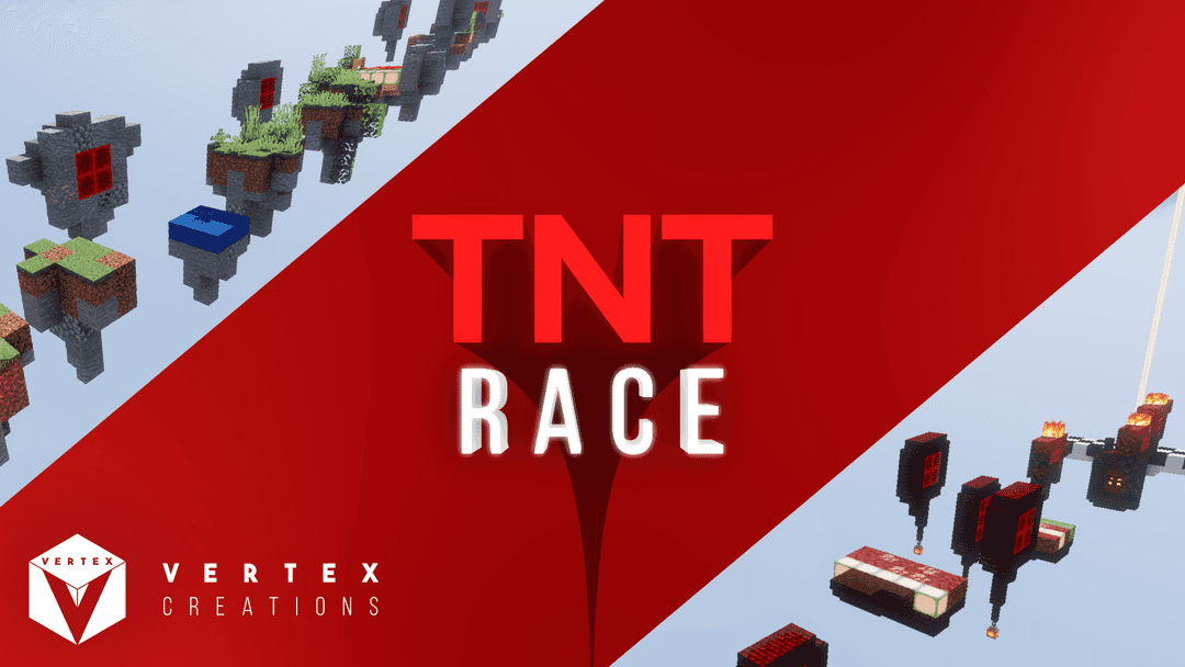 The logo for TNT Race, a Minecraft map for 1.15.2 by Vertex Creations on MCCreations
