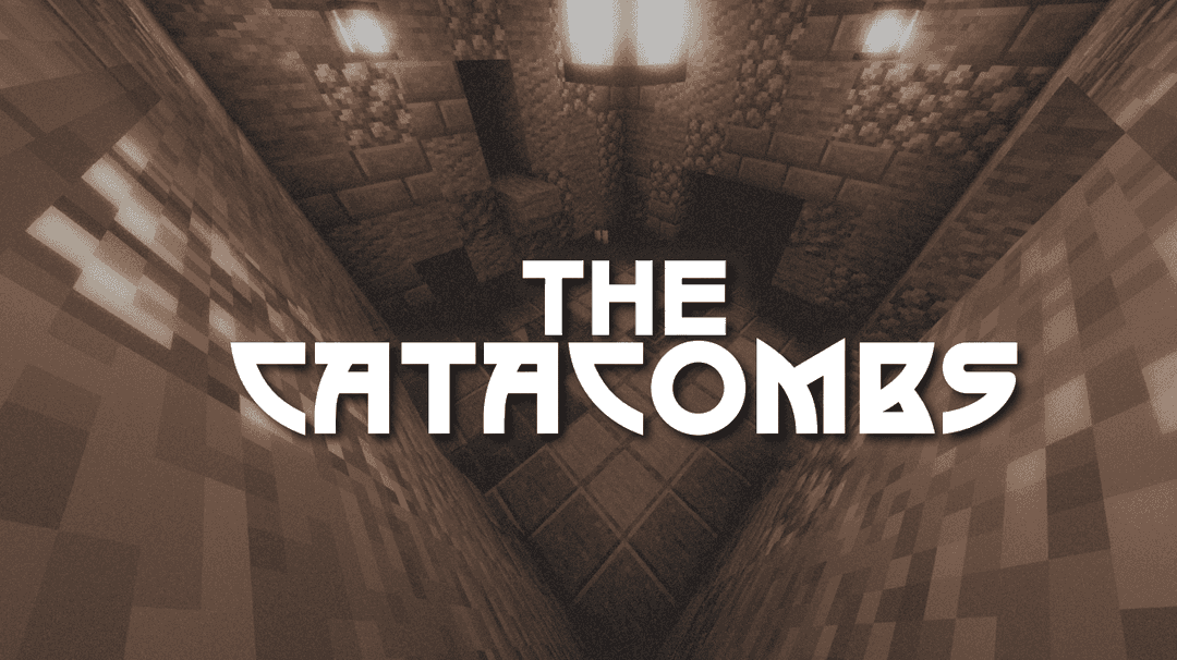 The logo for The Catacombs, a Minecraft map for  by FeatureFire on MCCreations