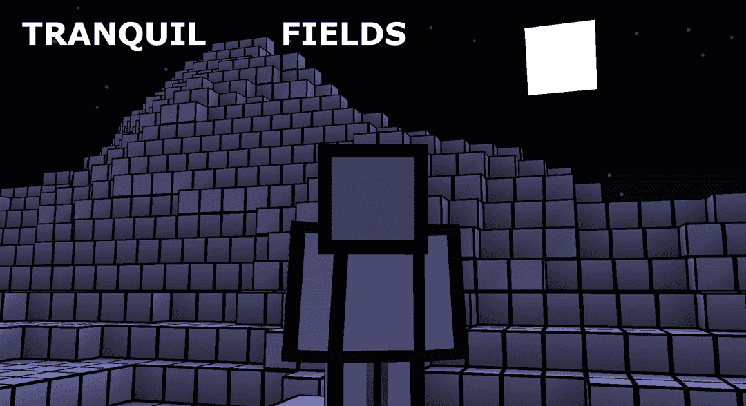 The logo for Tranquil Fields, a Minecraft map for 19w38b by Henzoid on MCCreations