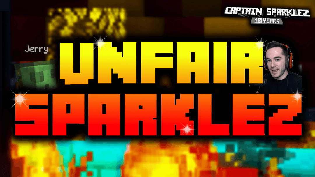The logo for UNFAIR SPARKLEZ, a Minecraft map for 1.15.2 by TheHappywheels1 on MCCreations