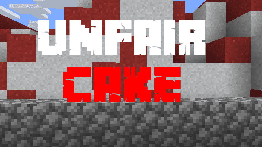 The logo for Unfair Cake, a Minecraft map for 1.16.4 by Chubins on MCCreations