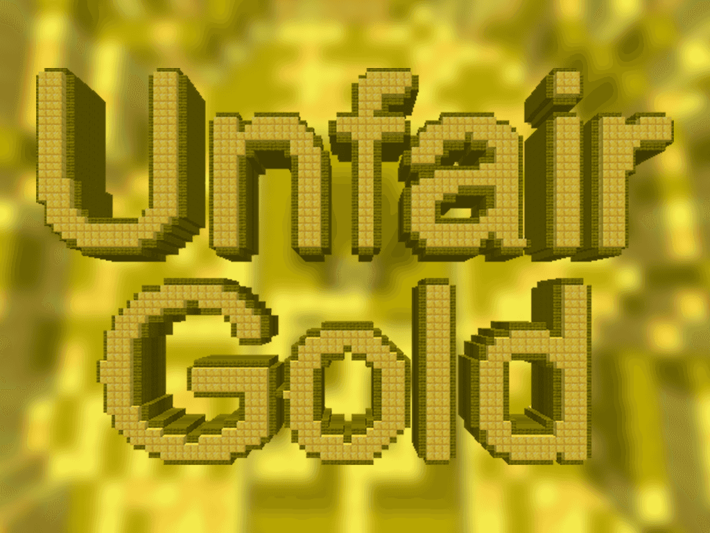 The logo for Unfair Gold, a Minecraft map for 1.16.3 by Eternity303 on MCCreations