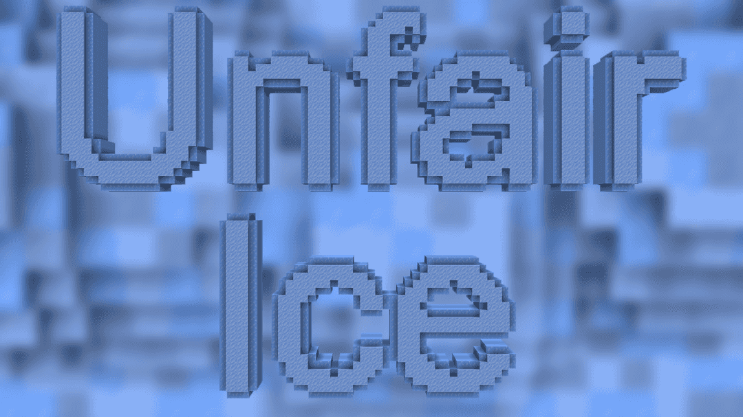 The logo for Unfair Ice, a Minecraft map for 1.16.4 by Eternity303 on MCCreations