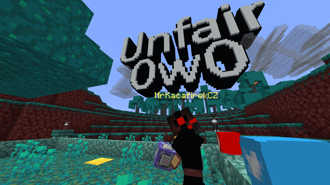 The logo for Unfair OwO, a Minecraft map for 20w12a by MrKacafirekCZ on MCCreations