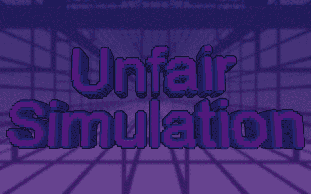 The logo for Unfair Simulation, a Minecraft map for 1.16.3 by Eternity303 on MCCreations