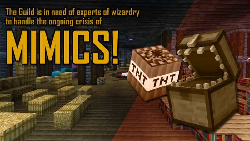 The logo for MIMICS!, a Minecraft map for 1.21.4 by hexakon on MCCreations