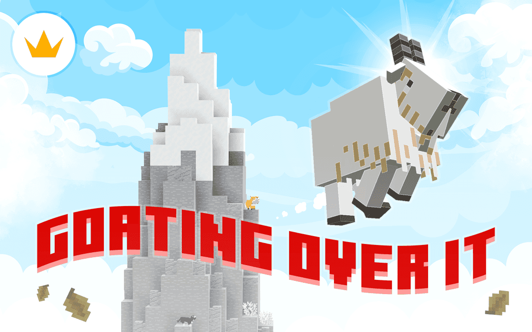 The logo for Goating Over It, a Minecraft map for  by Mundi Maps on MCCreations