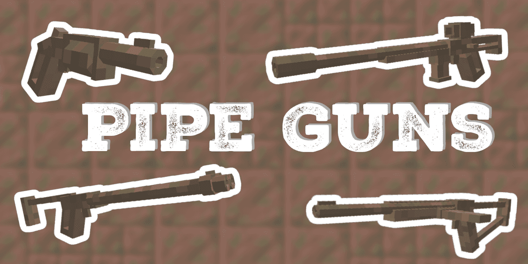 The logo for Pipe Guns, a Minecraft datapack for 1.21.1 by Gamingbarn on MCCreations
