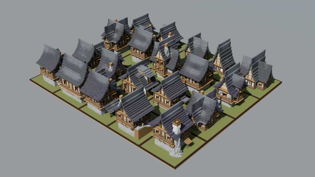 The logo for Minecraft 20 Medieval House Bundle, a Minecraft map for 1.20 by Alex Touens on MCCreations