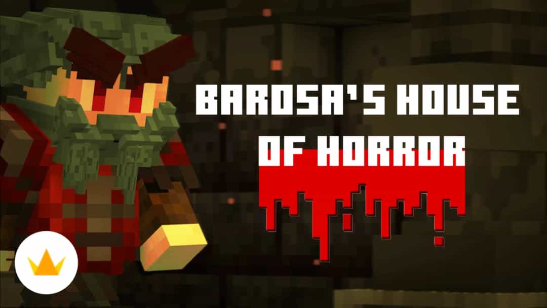 The logo for Barosa's House of Horror, a Minecraft map for 1.20.4 by TheWorfer 27 on MCCreations