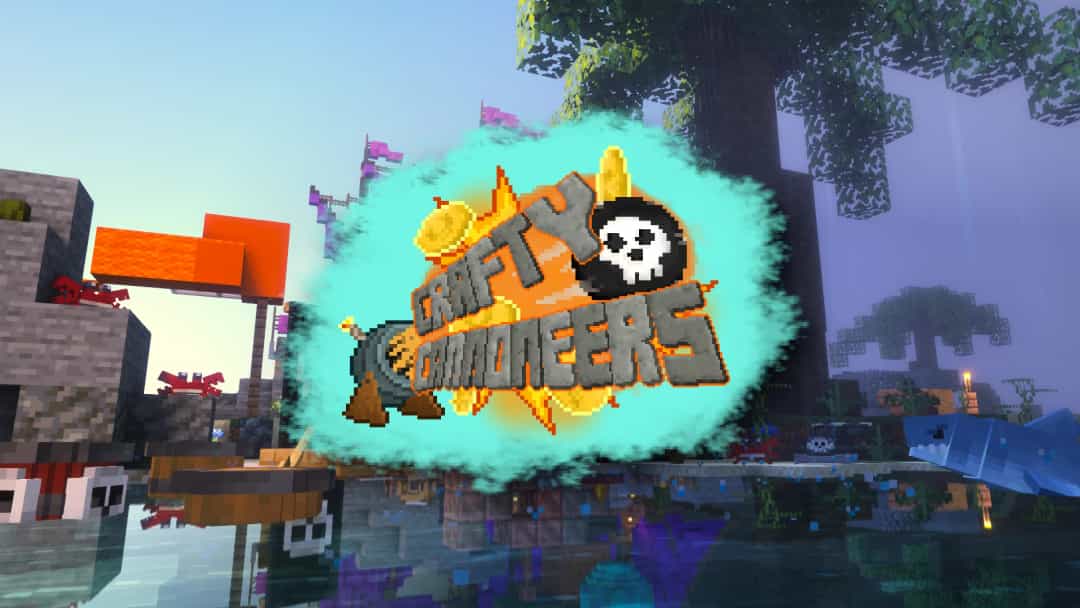 The logo for Crafty Cannoneers, a Minecraft map for 1.21.9 by ZeroniaServer on MCCreations