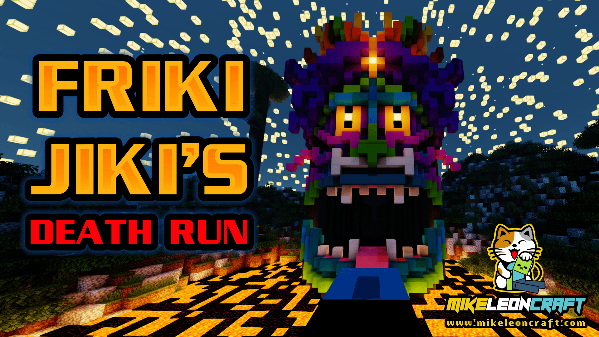 The logo for Friki Jiki's Death Run, a Minecraft map for Minecraft 1.15.2 by MikeLeonCraft on MCCreations