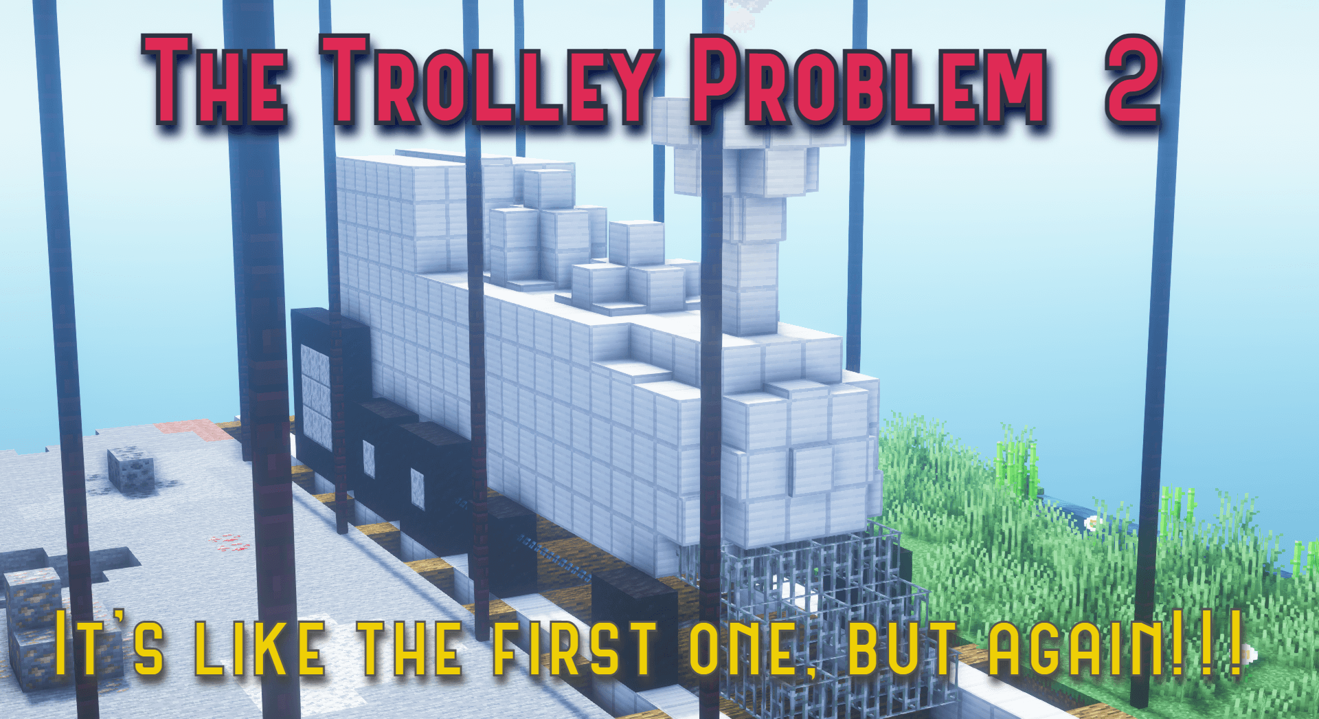 The logo for The Trolley Problem 2, a Minecraft map for Minecraft 1.19.3 by Henzoid on MCCreations