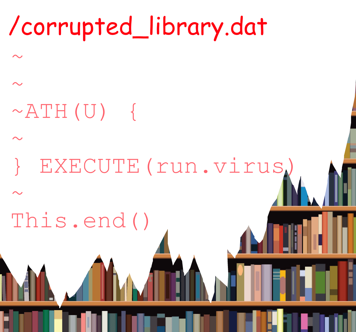 The logo for corrupted_library.dat, a Minecraft map for Minecraft 1.16.3 by DeuxiemeCarlin on MCCreations