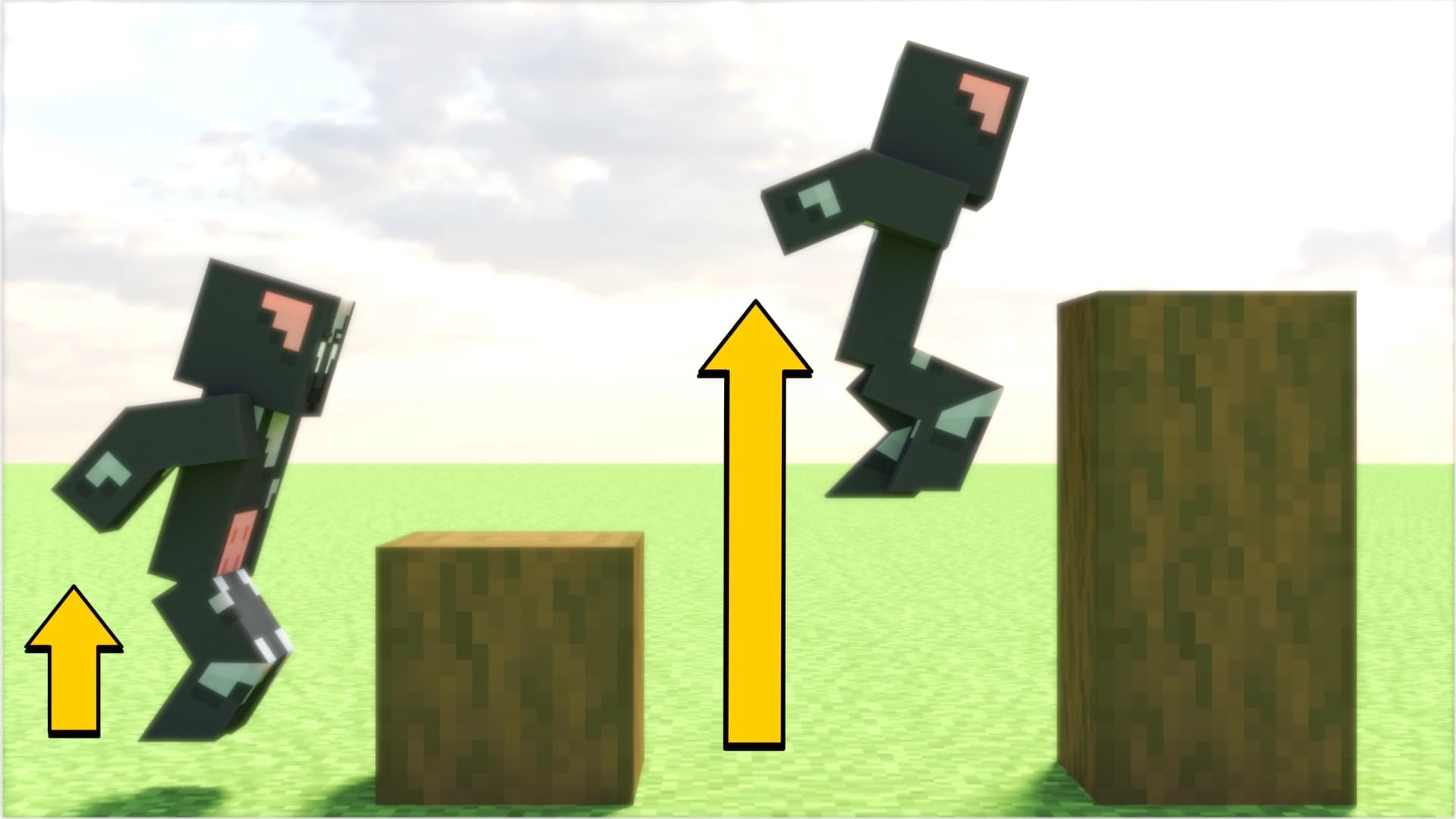 MinecraftのデータパックMinecraft But Each Jump = Higherのロゴ
